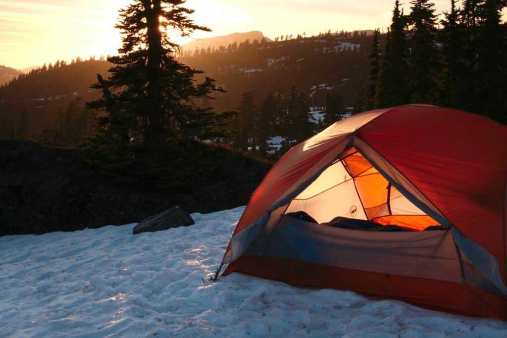 Camping Tent in the Winter Wilderness