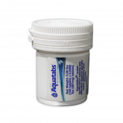 Aquatabs 397mg water purification tablets bottle, 100-tablet pack for emergency and large-volume water treatment
